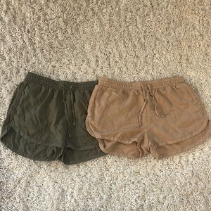 Olive and Tan Lightweight Shorts